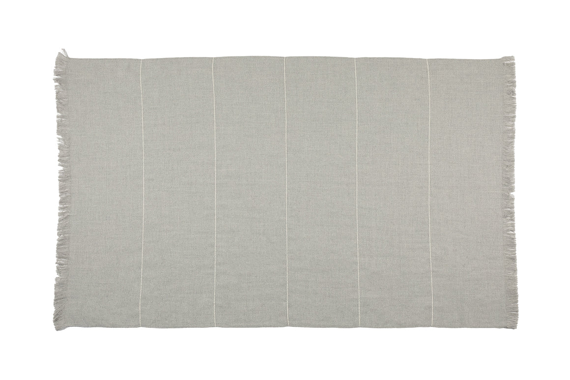 Throw THEO 100% Baby Alpaca Light Grey with White Accent