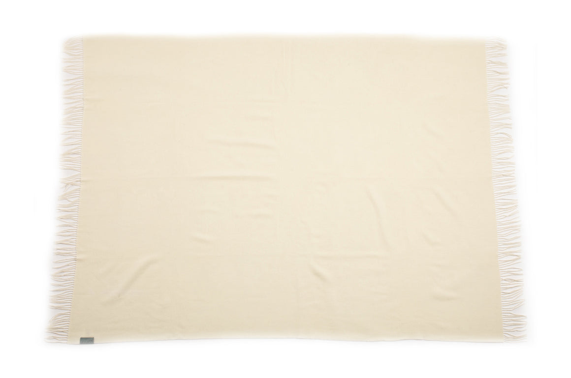 55X79" MILAN Wool/Cashmere Throw Winter White