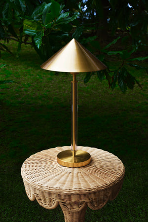 Tate Acrylic and Antique Brass Table Lamp