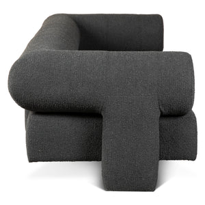 Augustine 81" Sofa in Black Boucle Fabric