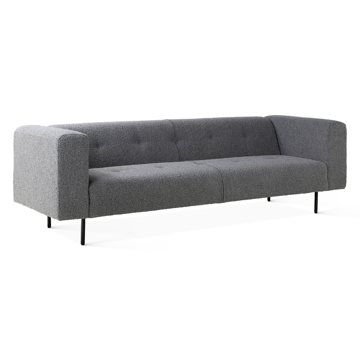 Olympia 94" Tufted Sofa in Dark Grey Boucle Fabric