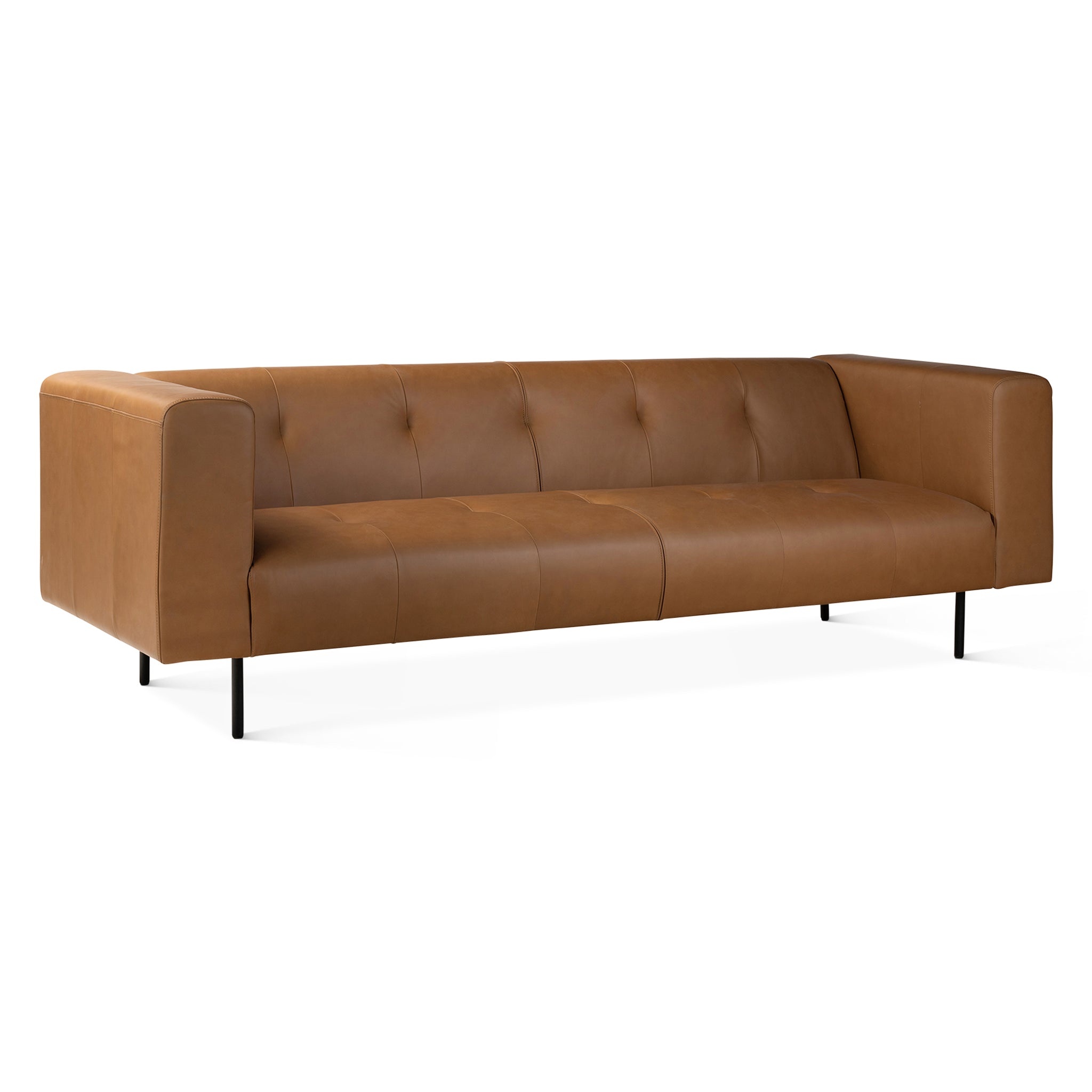 Olympia 94" Tufted Sofa in Copper Leather