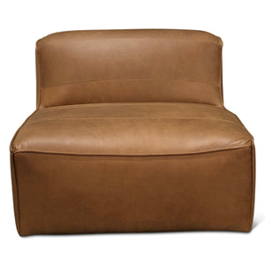 Plano Armless Chair in Charme Mocha Leather