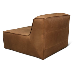 Plano Armless Chair in Charme Mocha Leather