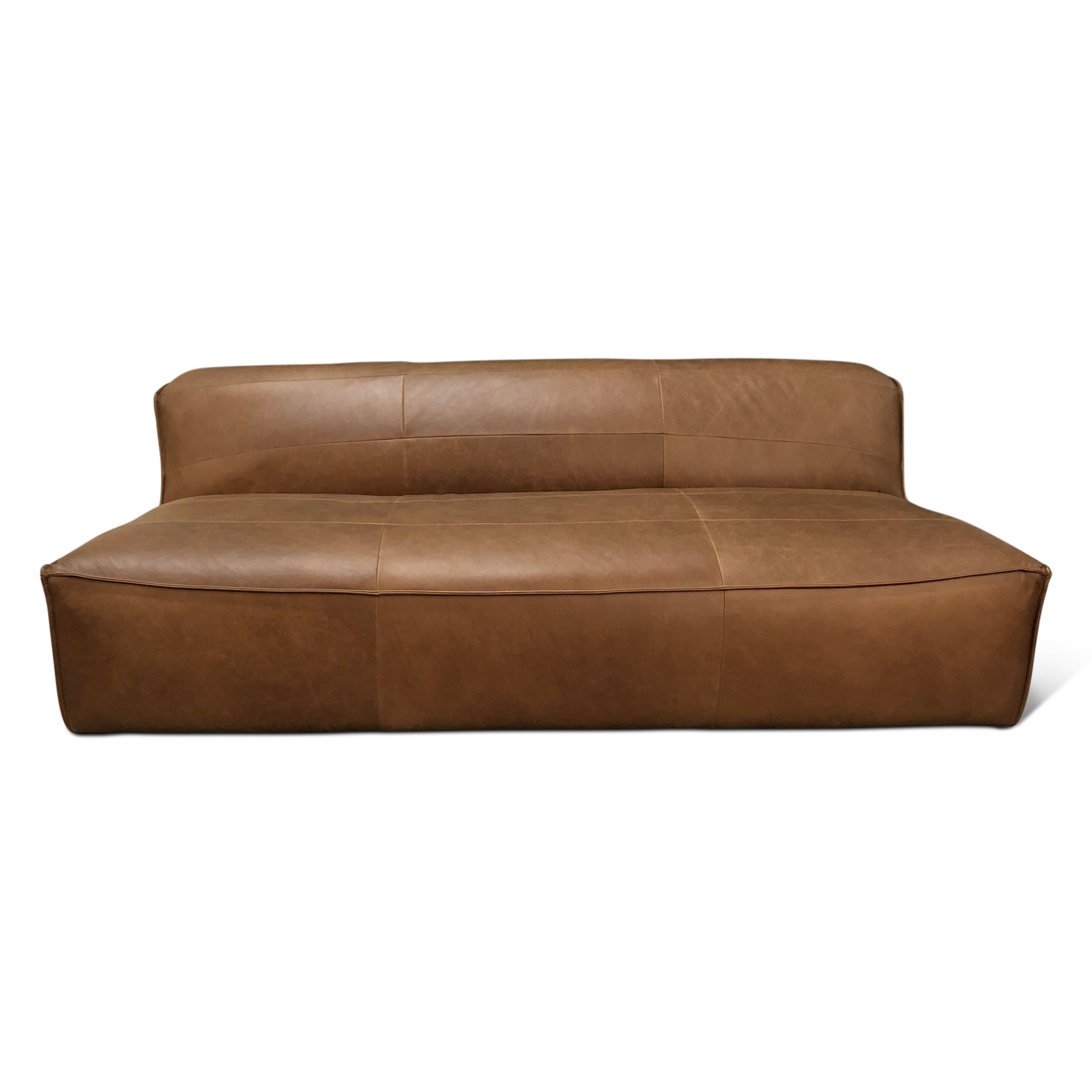Plano Armless Sofa in Charme Mocha Leather