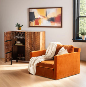 Genova Accent Chair in Dune Velvet Fabric