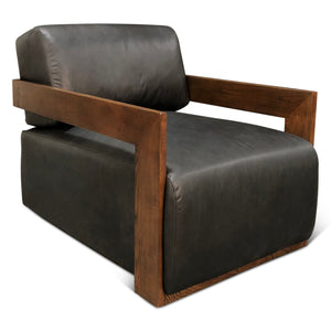 Harlow Accent Chair in Charme Black Leather