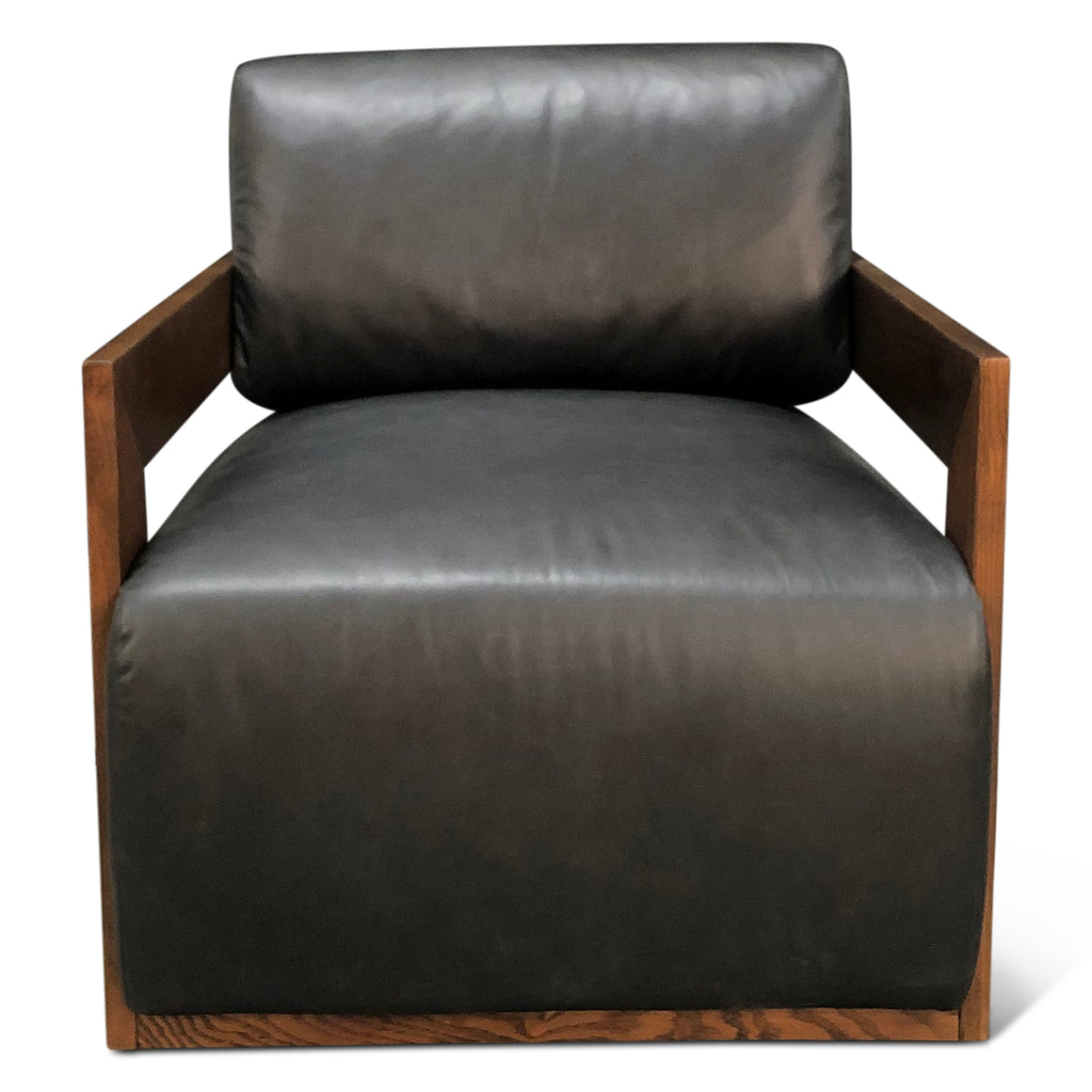 Harlow Accent Chair in Charme Black Leather