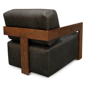 Harlow Accent Chair in Charme Black Leather