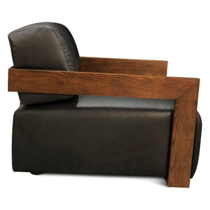 Harlow Accent Chair in Charme Black Leather