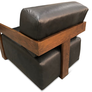 Harlow Accent Chair in Charme Black Leather