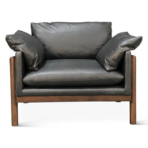 Newark Accent Chair in Charme Black Leather