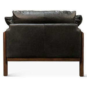 Newark Accent Chair in Charme Black Leather