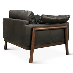 Newark Accent Chair in Charme Black Leather