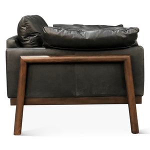 Newark Accent Chair in Charme Black Leather