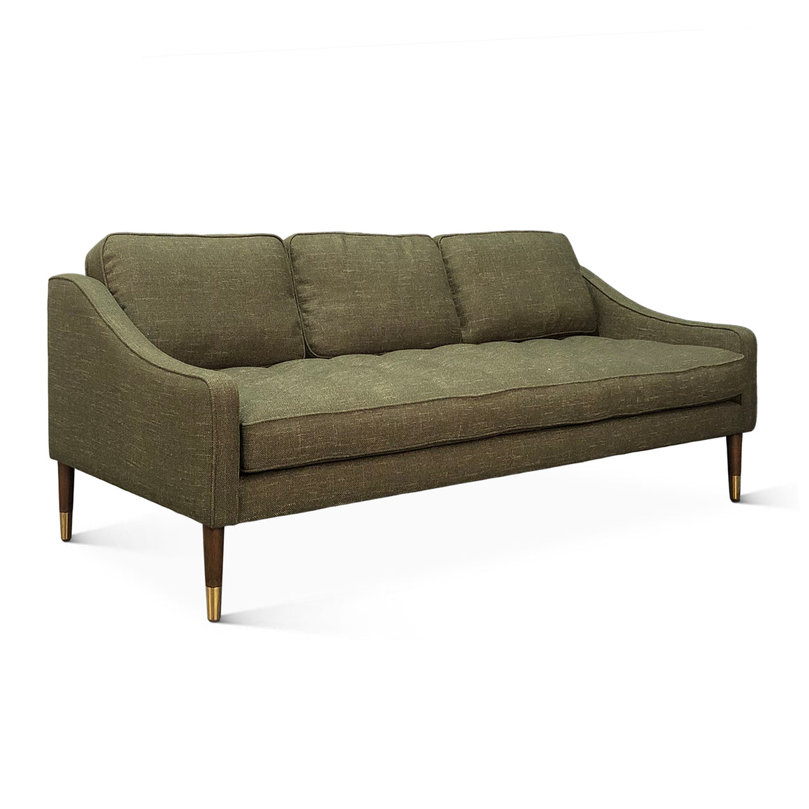 Raleigh Sofa in Chunky Green Chenille Fabric