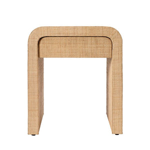 Montecito 1-Drawer Raffia Side Table