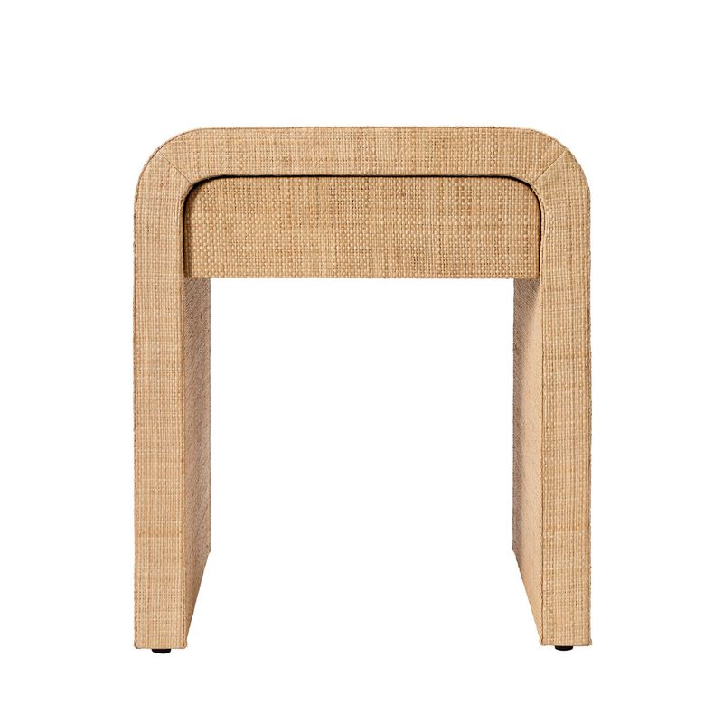 Montecito 1-Drawer Raffia Side Table