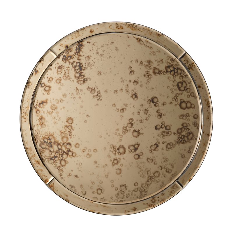 Chambord Antiqued Glass Round Wall Mirror, Small