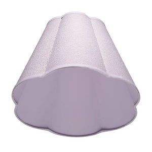 Scalloped 100% White Linen Shade, Large