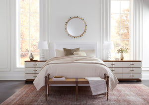 3-Drawer Side Table, Sand White, Sesame Finish Oak Veneer | Tristan Collection | Villa & House