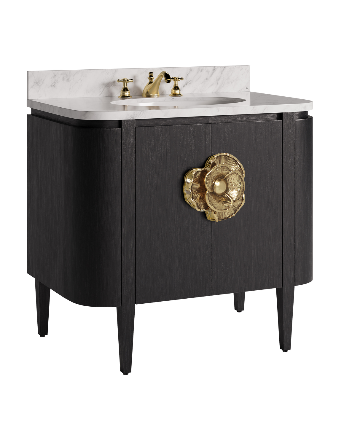 Briallen 36" Black Vanity with Oval Undermount Sink