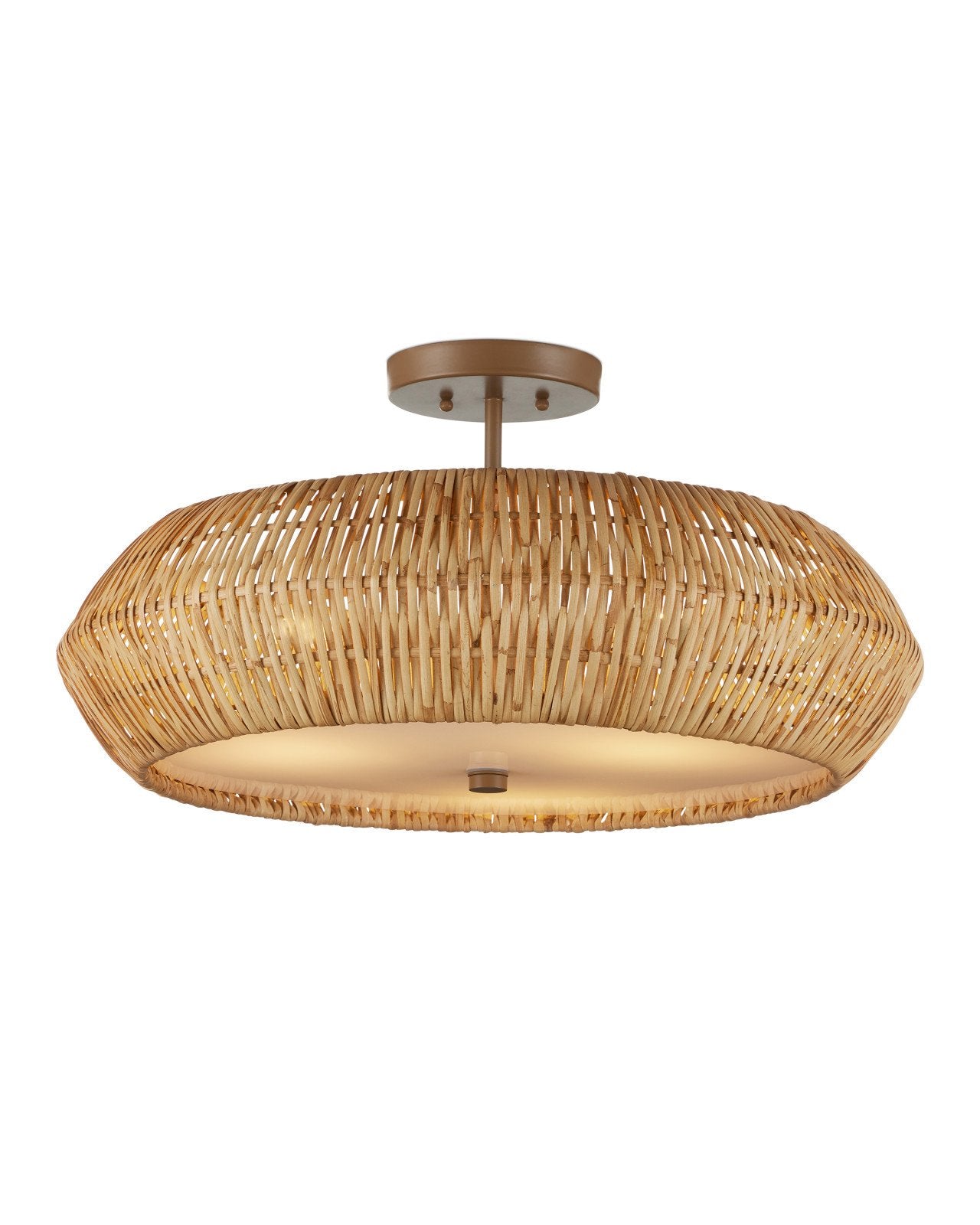 Antibes Natural Semi-Flush Mount