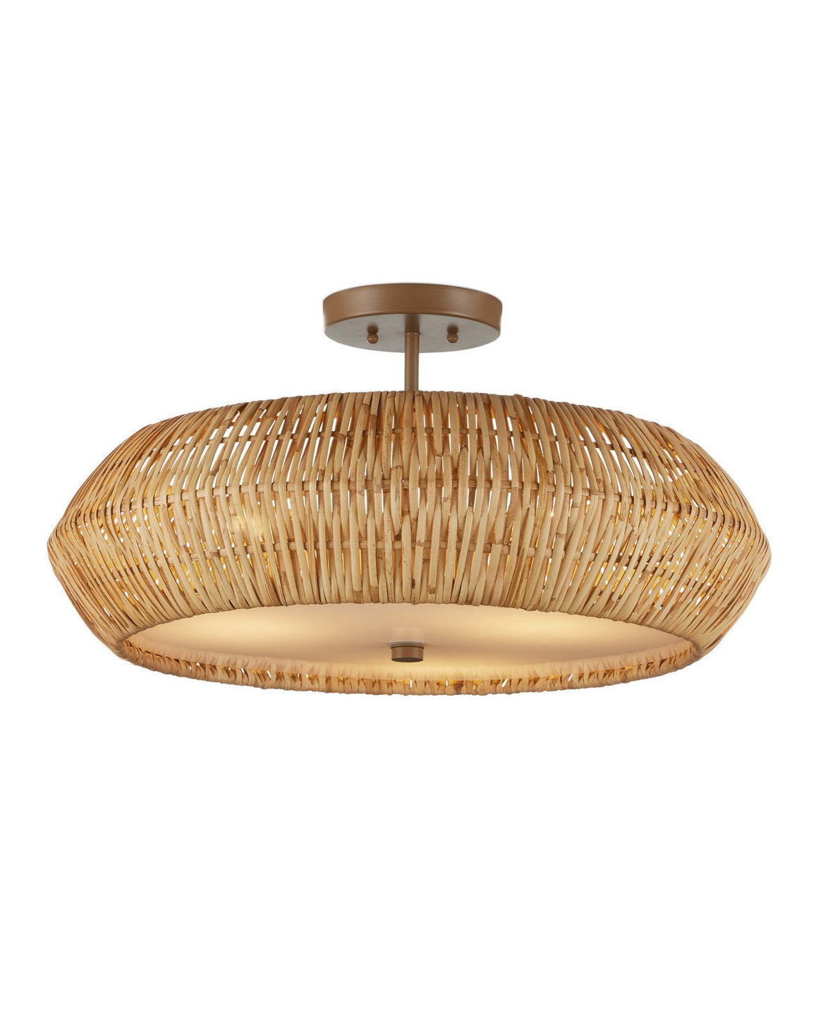 Antibes Natural Semi-Flush Mount