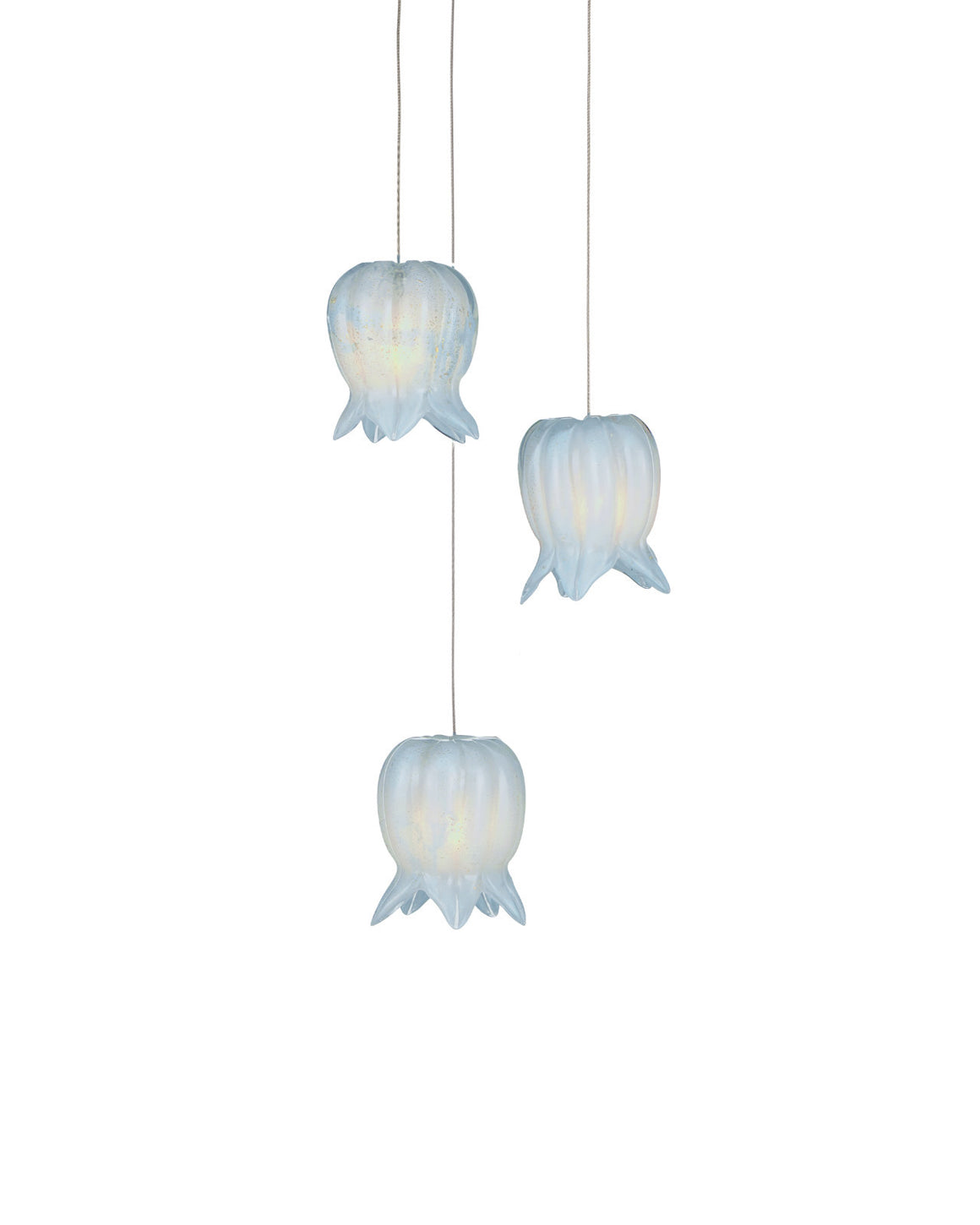 Polpo Blue 3-Light Round Multi-Drop Pendant