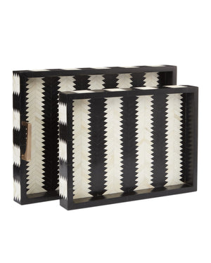 Arrow Black & White Tray Set of 2