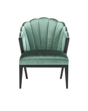 Janelle Black Chair - Velluto Viridian