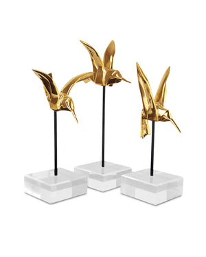 Gold Hummingbirds Set of 3