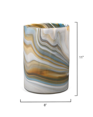 Medium Terrene Vase in Grey Swirl Glass