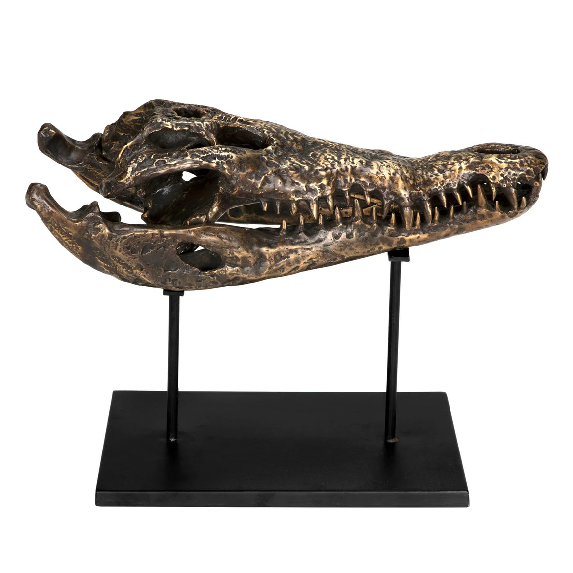 Brass Alligator On Stand, Large