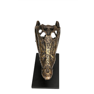 Brass Alligator On Stand, Large