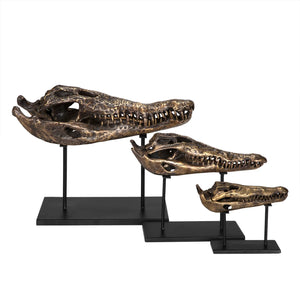 Brass Alligator On Stand, Large