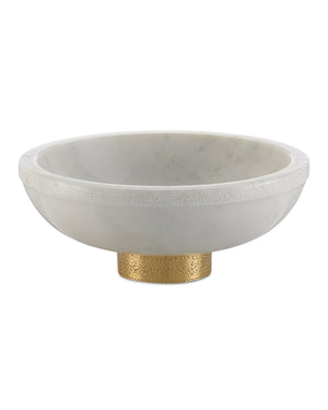 Valor Large White Marble Bowl