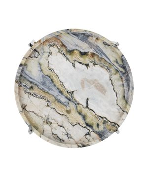 Freya Floral Jade Marble Accent Table