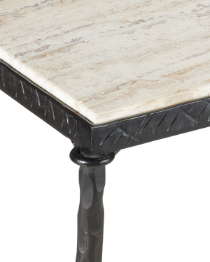 Agora White Travertine Console Table