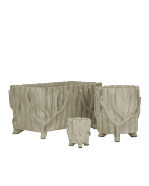 Rectangular Faux Bois Planter