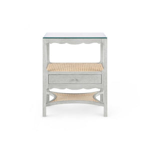 Arianna 1-Drawer Side Table- Soft Gray