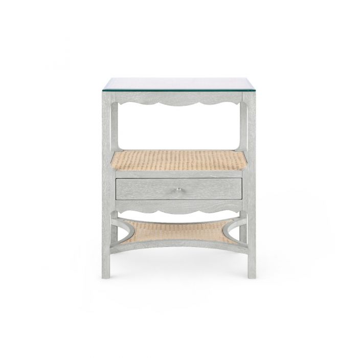 Arianna 1-Drawer Side Table- Soft Gray