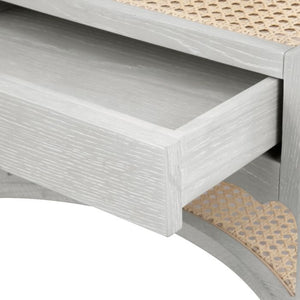 Arianna 1-Drawer Side Table- Soft Gray