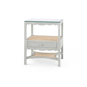 Arianna 1-Drawer Side Table- Soft Gray