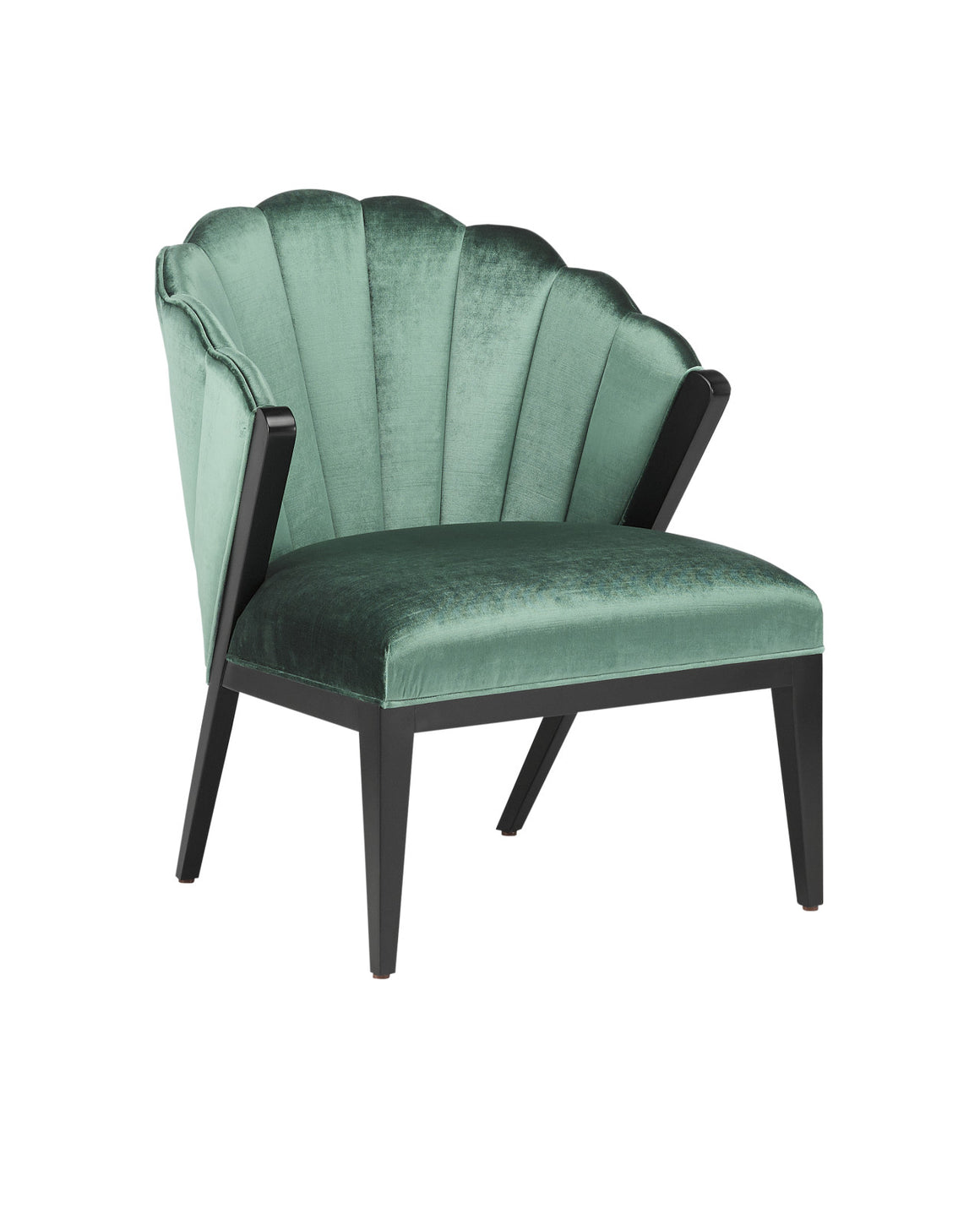 Janelle Black Chair - Velluto Viridian