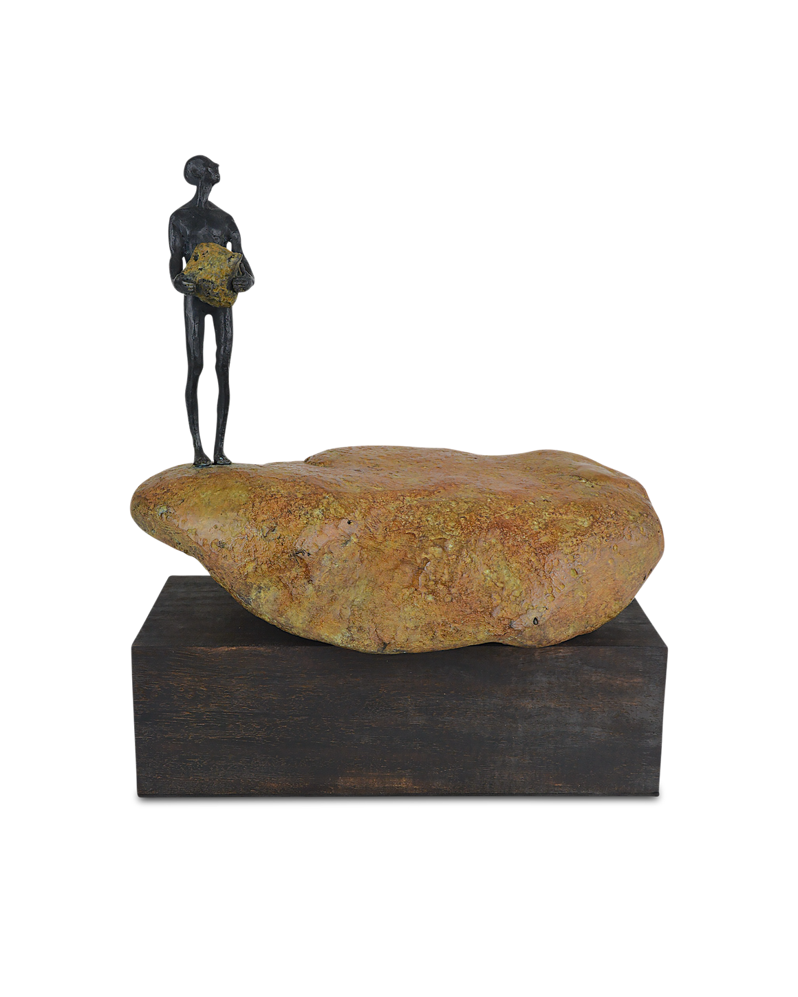 Man on Rock Small Bronze