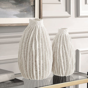 Uttermost Ivory Ridge Vases Set/2