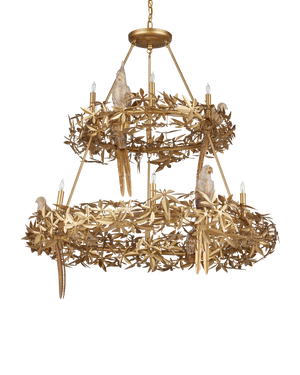 Aviary Gold Two-Tier Chandelier