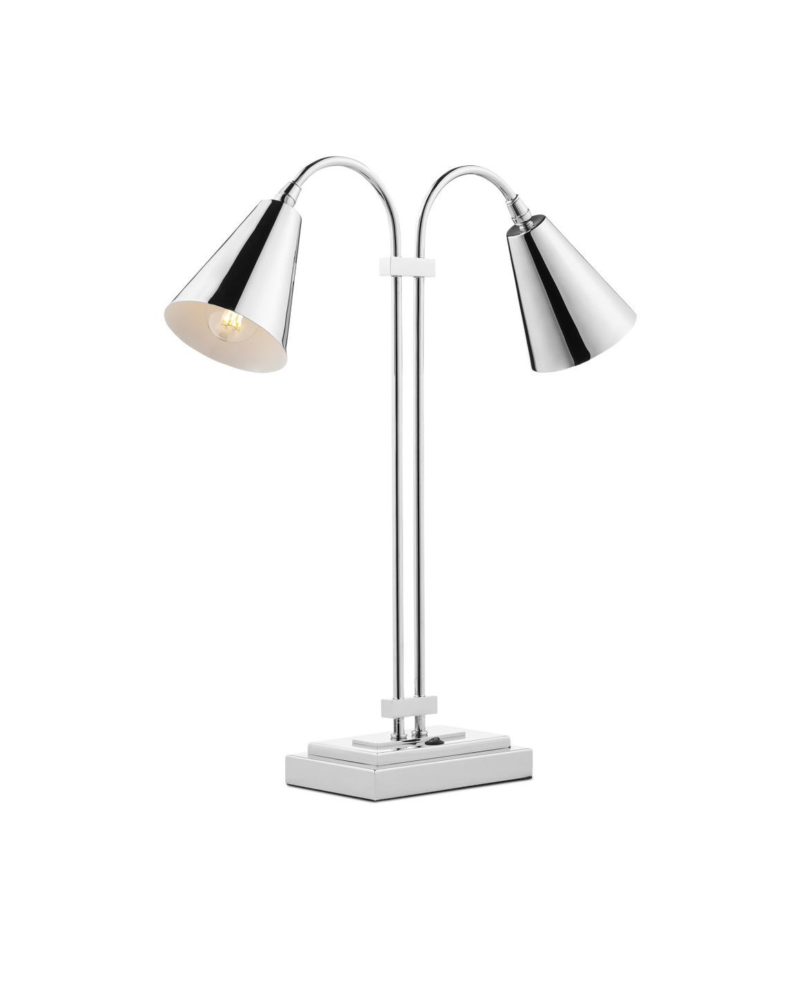 Symmetry Nickel Double Desk Lamp
