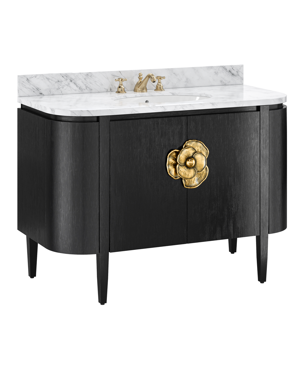 Briallen 48" Black Vanity with Oval Undermount Sink